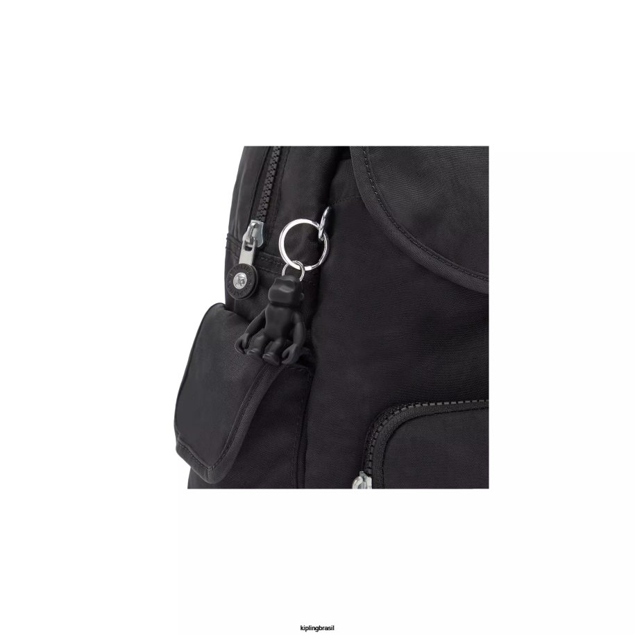 mulheres mochilas pequenas Kipling preto noir city ​​pack mochila pequena 4X8V407