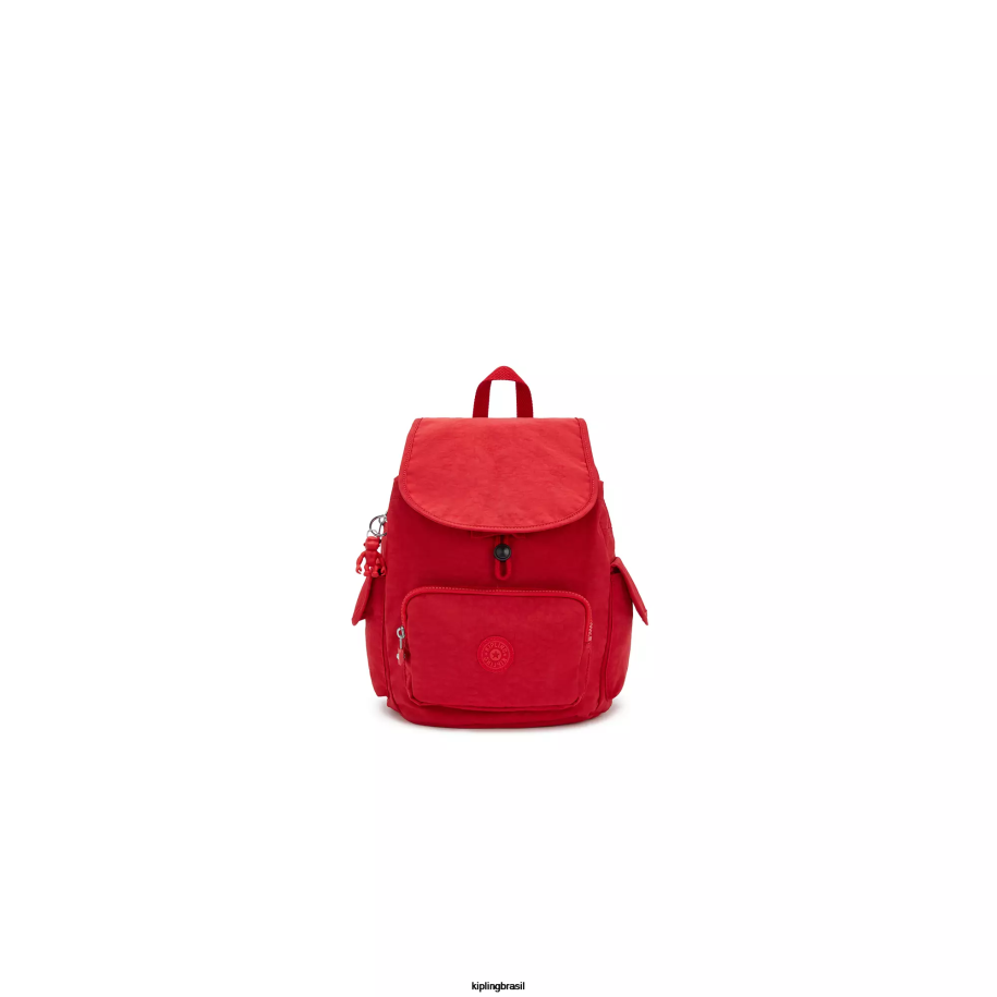 mulheres mochilas pequenas Kipling vermelho vermelho city ​​pack mochila pequena 4X8V409