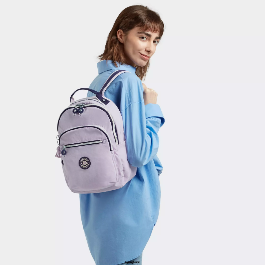 mulheres monograma Kipling bloco lilás suave Seul mochila pequena para tablet 4X8V423