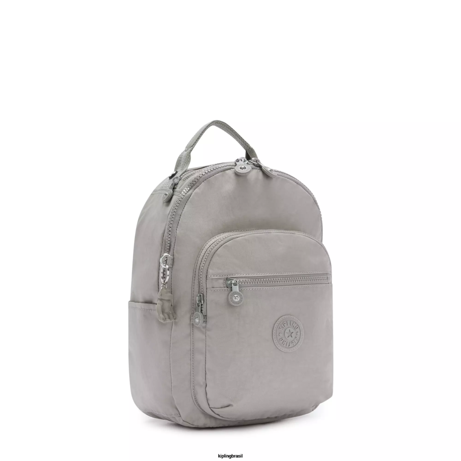 mulheres monograma Kipling cinza gris Seul mochila pequena para tablet 4X8V419