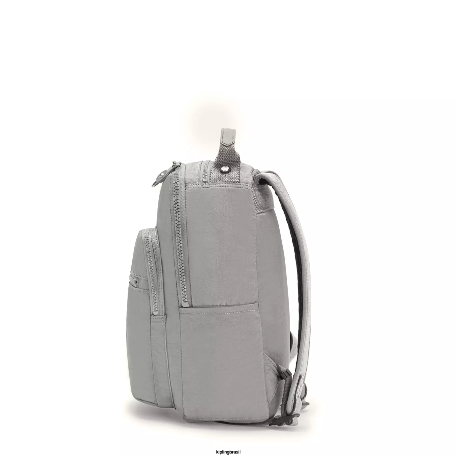 mulheres monograma Kipling cinza gris Seul mochila pequena para tablet 4X8V419